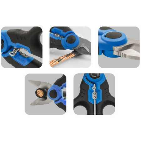 KING TONY 6AB14-06 Ножницы электрика 5-в-1, 161 мм