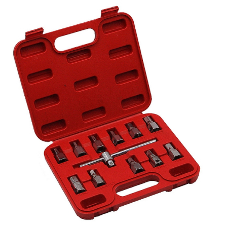Набор для откручивания масляных пробок, 12 предметов, Car-Tool CT-N0124