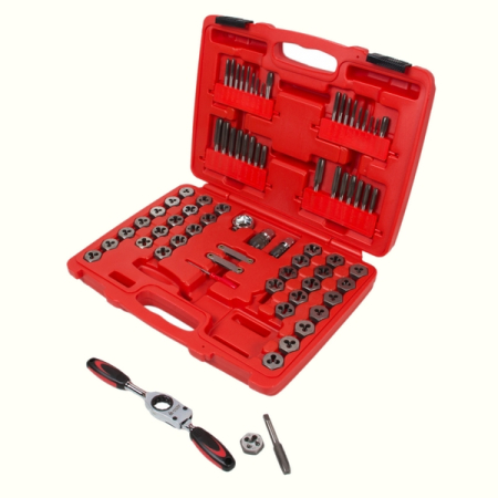 Набор метчиков и плашек M3-M12, 75 предметов в кейсе Мастак 351-00075C