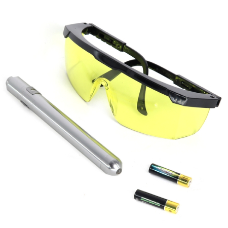 Набор для обнаружения утечек фреона, UV фонарик + очки Car-Tool CT-M1031