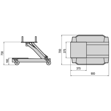 Домкрат трансмиссионный гидравлический, грузоподъемность 1000 кг, MEGA GCB-2