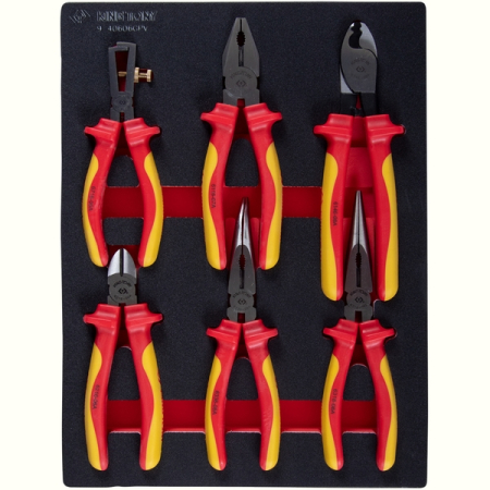 KING TONY 9-40606GPV Набор пассатижей и бокорезов диэлектрических, ложемент, 6 предметов KING TONY 9-40606GPV Набор пассатижей и бокорезов диэлектрических, ложемент, 6 предметов