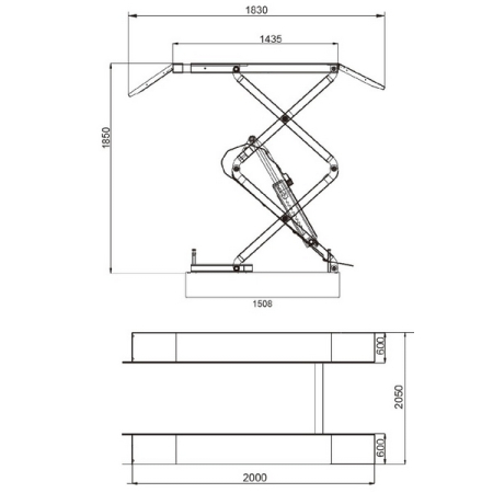 Подъемник ножничный электрогидравлический, 3 тонны, KRAFTWELL KRW3FS