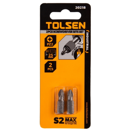 Набор вставок (бит) 1/4", Pozidriv PZ2, 25 мм, 2 предмета TOLSEN TT20218