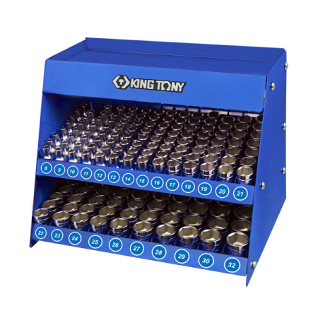 Стенд с торцевыми головками серии 4335S, квадрат 1/2, размеры 5/16 – 1&1/4 дюйма, шестигранные, 136 предметов King Tony 4572SR