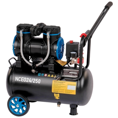 NORDBERG NCEO24/250 Компрессор поршневой безмасляный 220В, ресивер 24л, 250л/мин