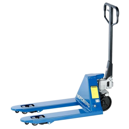 Тележка (рохля) складская гидравлическая короткая, 2,5 т, усиленная, с полиуретановыми колесами NORDBERG N3901S-25 Тележка (рохля) складская гидравлическая короткая, 2,5 т, усиленная, с полиуретановыми колесами NORDBERG N3901S-25