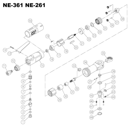 Ремкомплект для пневматической трещотки NE-361, обойма трещотки MIGHTY SEVEN NE-361P35