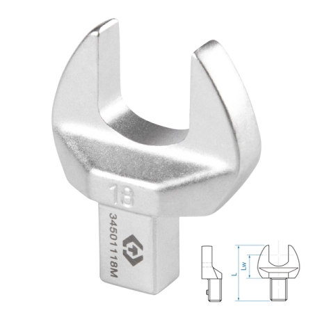 Насадка рожковая серии FIT, 18 мм, 9x12 мм KING TONY 34501118M