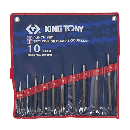 KING TONY 1010PR Набор инструментов выколоток, кернеров и бородков, 10 предметов