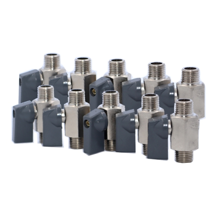 Вентиль пневматический шаровый M1/4-M1/4, 10 шт, KraftWell KRW-BV14M-10