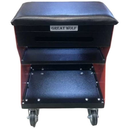 Подкатной ремонтный стул, красный, Great Wolf GWT-R1