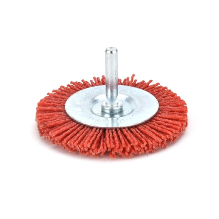 Корщетка дисковая прямая d=100 мм со штифтом, нейлоновая 0.3 мм, HOEGERT HT7D748