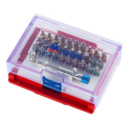 Набор вставок (бит) 1/4 дюйма, TORX, HEX, PZ, PH, SLOT, 32 предмета МАСТАК 058-10032C
