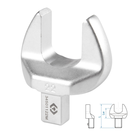Насадка рожковая серии FIT, 22 мм, 9x12 мм KING TONY 34501122M