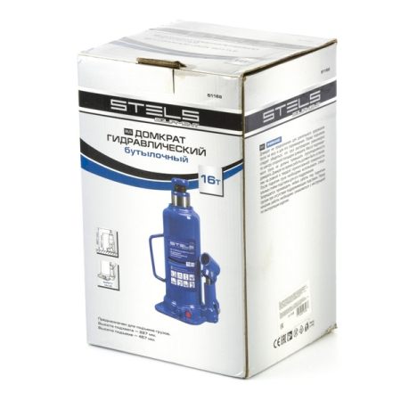 Домкрат гидравлический бутылочный, 16 т, 227-457 мм, Stels 51168
