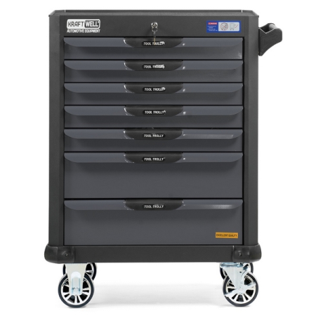Тележка серая с набором инструментов, 277 предметов, KraftWell KRW-TTG+SET277