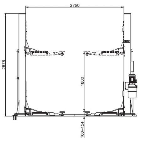 Подъемник автомобильный двухстоечный электрогидравлический, 4 тонны, WERTHER-OMA 204I/B
