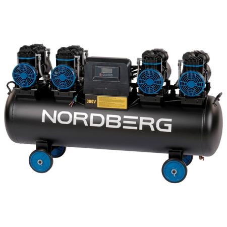 NORDBERG NCEO120/1000 Компрессор поршневой безмасляный 380В, ресивер 120л, 1000л/мин