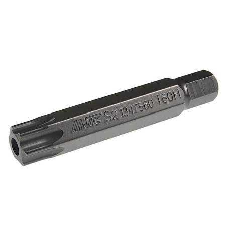 Бита TORX с отверстием удлиненная T60Hx75 мм, 10 мм, JTC-1347560