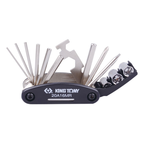 KING TONY 20A16MR Набор инструментов для ремонта велосипедов, 16 предмето