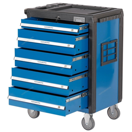 NORDBERG T5N(B) Тележка инструментальная, 5 ящиков, синяя