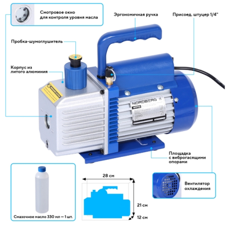 NORDBERG NFP113 Вакуумный насос одноступенчатый, 128 л/мин