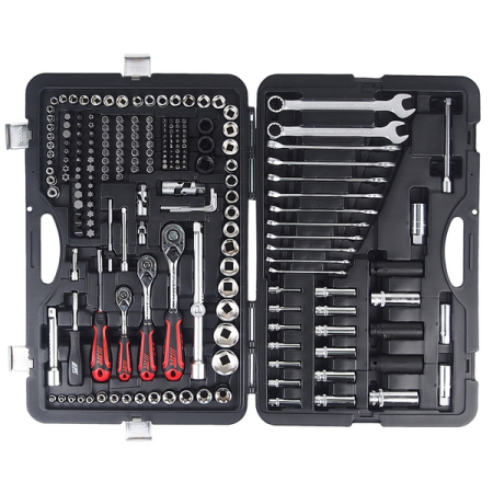 Набор инструментов, 216 предметов, слесарно-монтажный, 1/4", 1/2", 3/8”, в кейсе, JTC-H216C-B72