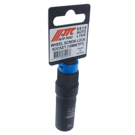 Головка для секретной гайки колеса 1/2”, 16x70мм 7-гранная (Toyota, Hyundai, Honda) JTC-6619