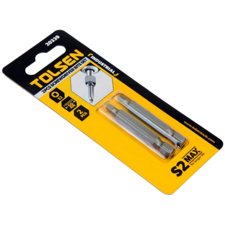 Набор вставок (бит) 1/4", Square S2, 50 мм, 2 предмета TOLSEN TT20339