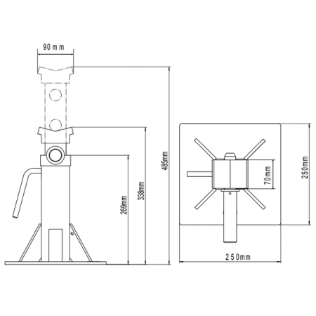 BAHCO BH3SQ15000 Подставка под машину, регулируемая, 15 тонн