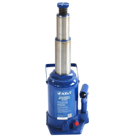 Домкрат бутылочный гидравлический, двухштоковый, 20 тонн, AE&T T02020