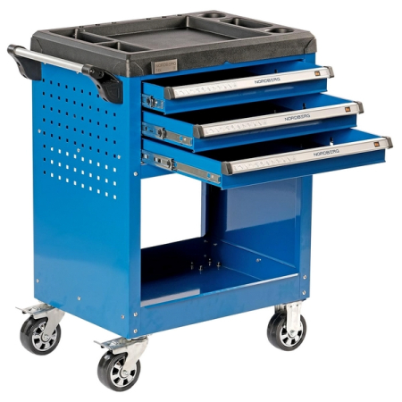 Nordberg T4N Тележка инструментальная профессиональная, 3 полки и открытый отсек
