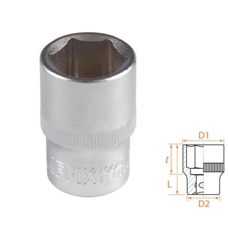Головка торцевая стандартная шестигранная 1/2", 18 мм, AFFIX AF00040018