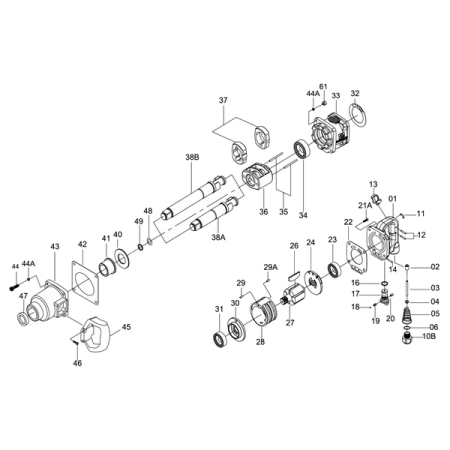 Ремкомплект для гайковертов 33811, 33812, 33831, 33832, лопасть ротора KING TONY 33812-A26