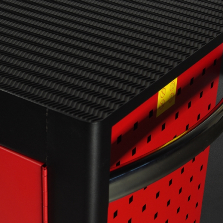 Тележка инструментальная, 7 ящиков, боковой отсек, красная JTC-S1067