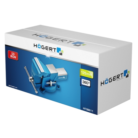 Тиски слесарные поворотные 125 мм HOEGERT HT3B611 Тиски слесарные поворотные 125 мм HOEGERT HT3B611
