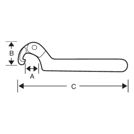 BAHCO 4106-19-50 Ключ радиусный шарнирный с крюком, 19-50 мм