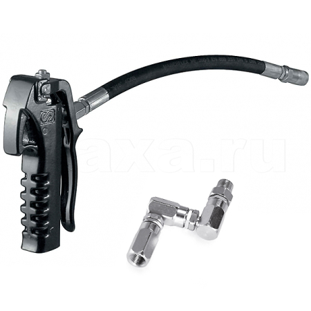 Пистолет для раздачи консистентной смазки с Z-образным шарниром и резиновым шлангом Samoa 413082 Пистолет для раздачи консистентной смазки с Z-образным шарниром и резиновым шлангом Samoa 413082