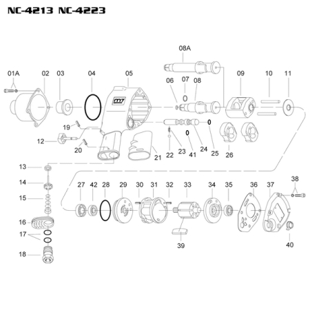 Ремкомплект для гайковерта NC-4213, крышка ударного механизма MIGHTY SEVEN NC-4213T03