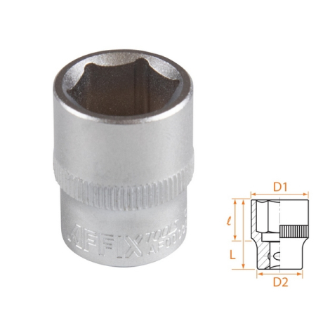 Головка торцевая стандартная шестигранная 3/8", 15 мм, AFFIX AF00030015