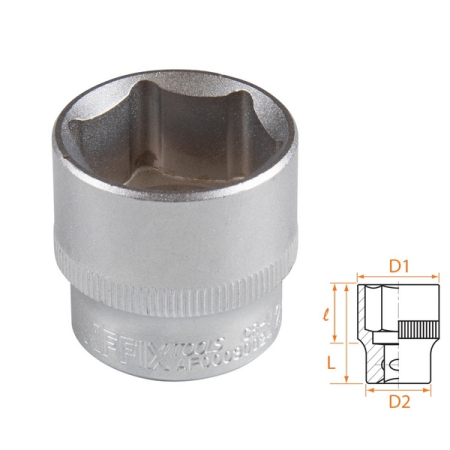 Головка торцевая стандартная шестигранная 3/8", 24 мм, AFFIX AF00030024