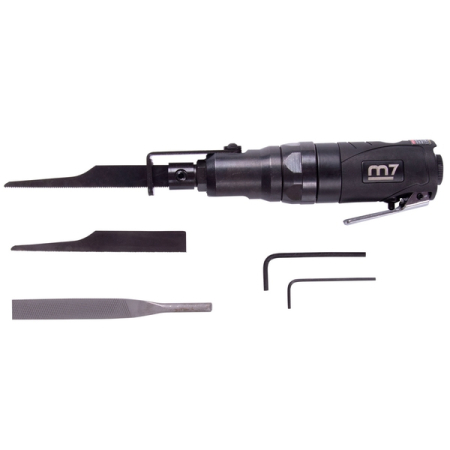 Пневмолобзик/пневмонапильник, 8 мм ход полотна, 7000 ход/мин, с набором насадок, 4 предмета, MIGHTY SEVEN QD-260