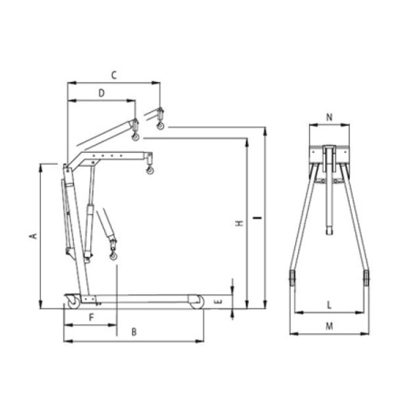 Кран гидравлический гаражный 1000 кг OMA 587