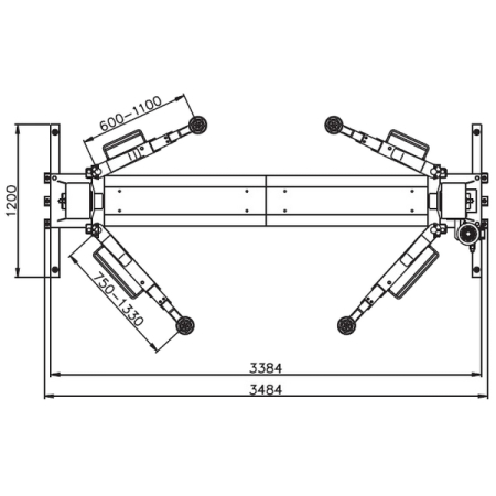 Подъемник автомобильный двухстоечный электрогидравлический, 4 т, с основанием, KRAFTWELL KRW240EBH Blue (380V)