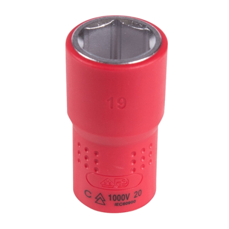 KING TONY 4335VE19M Головка торцевая диэлектрическая шестигранная 1/2”, 19 мм