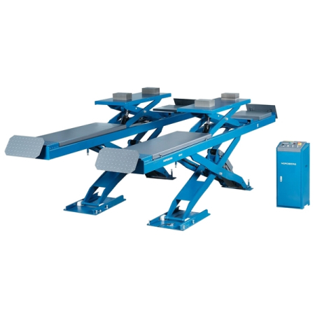 Nordberg N635-5,5 (380V) Подъемник ножничный электрогидравлический для сход-развала, 5.5 т, заглубляемый, 2 уровня, синий