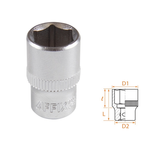 Головка торцевая стандартная шестигранная 1/4", 11 мм, AFFIX AF00020011