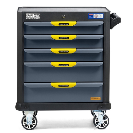 Тележка серая с набором инструментов, 157 предметов, KraftWell KRW-TTG+SET157