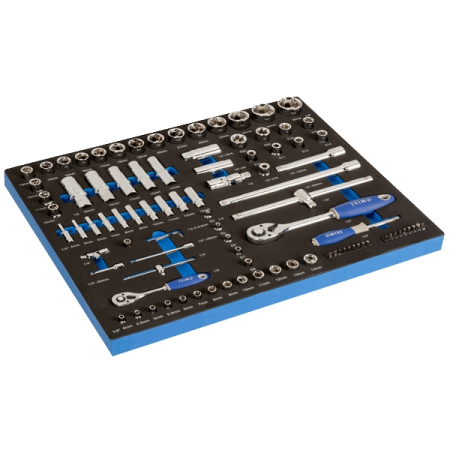 Набор торцевых головок и аксессуаров 1/4", 1/2" и бит, 94 предмета, ложемент, IRIMO IFF1A001